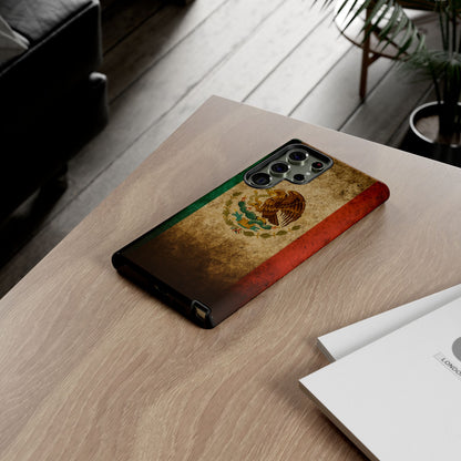Vintage Mexico Flag Phone Case – Mexican Pride Grunge Flag Aesthetic Tough Case