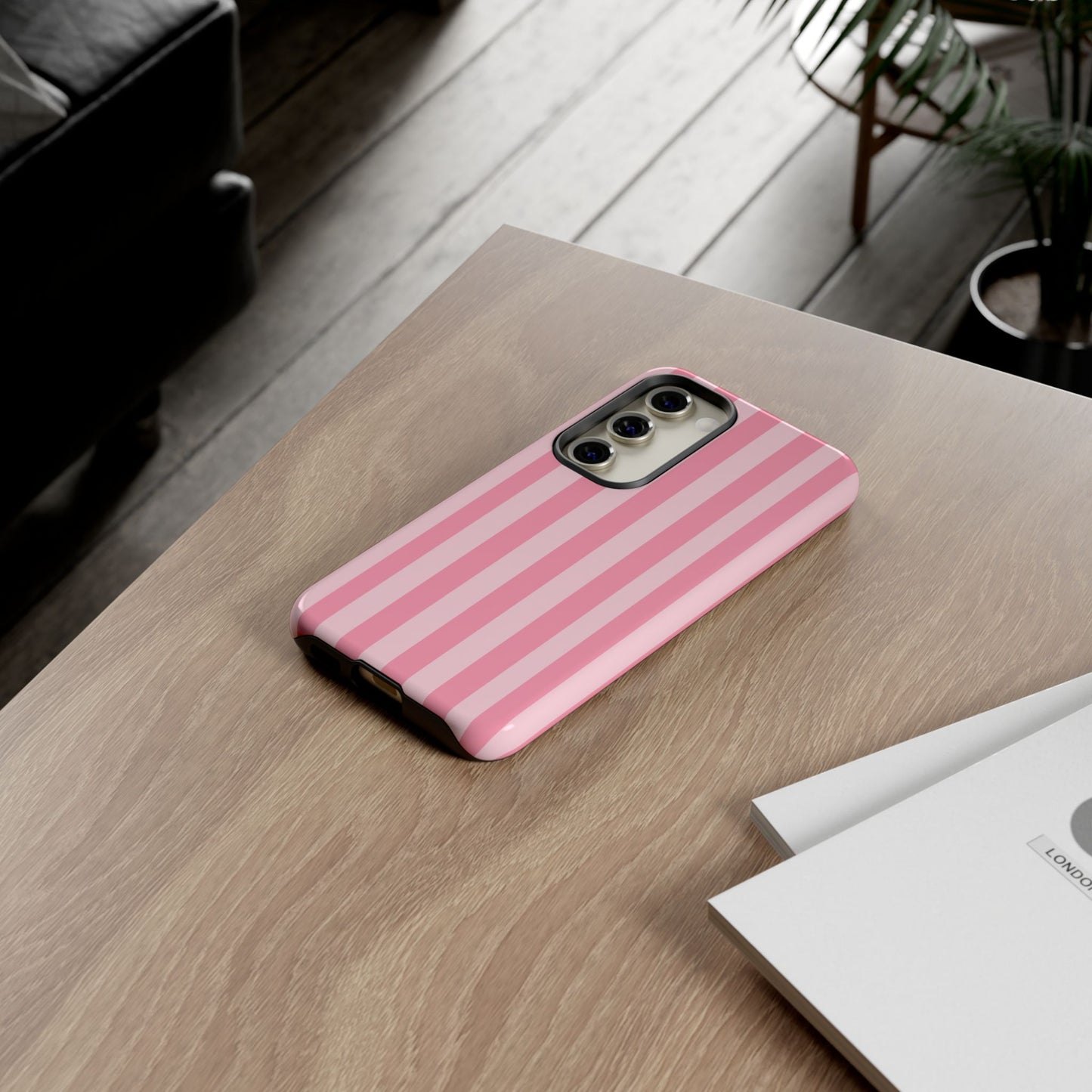 Pink Vertical Stripe Phone Case | Minimal Pastel Stripes Tough Case