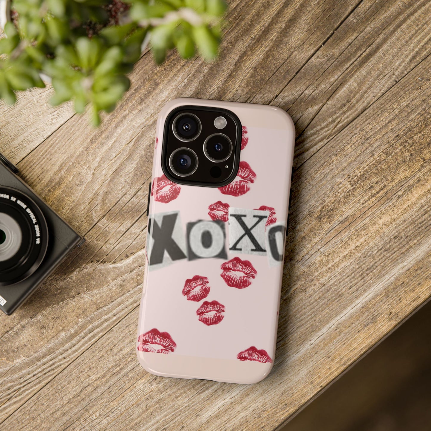XOXO Kiss Print Phone Case | Coquette Valentine Aesthetic | Cute Pink Lipstick Kiss Tough Case for iPhone & Samsung