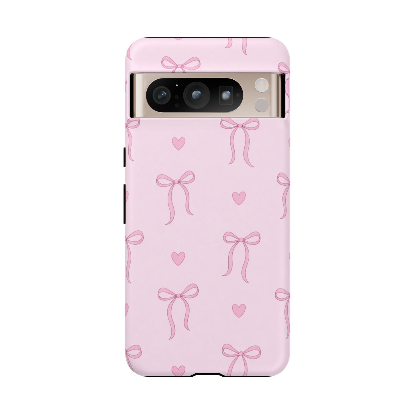 Pink Bow Heart Aesthetic Phone Case – Coquette Cute Tough Cover