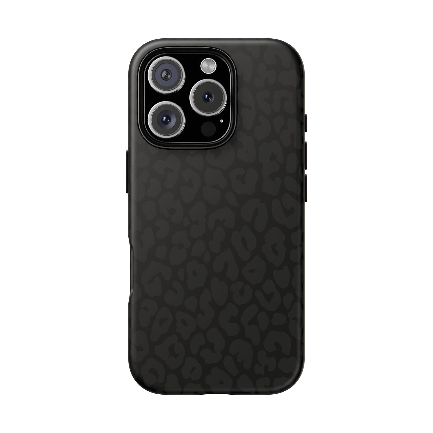 Black Leopard Phone Case | Black on Black Leopard Print Tough iPhone & Samsung Case | Matte or Glossy Protective Cover