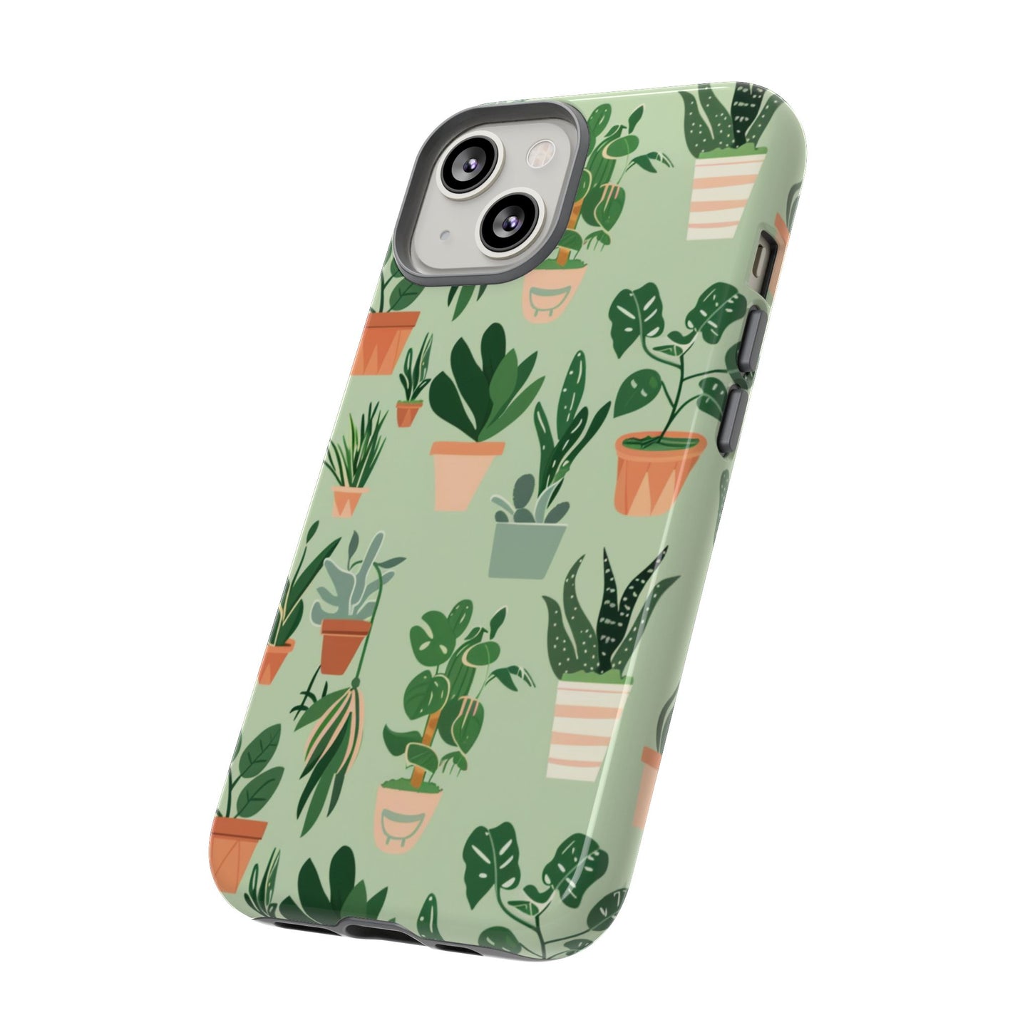 Plant Lover Phone Case | Cute Potted Plants Pattern | Botanical Aesthetic Tough Case