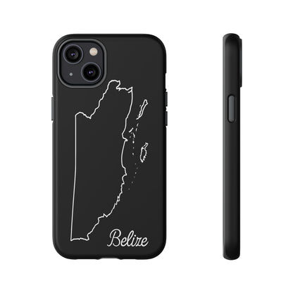 Belize Outline Phone Case – Minimal Country Map Tough Case (iPhone, Samsung, Pixel)