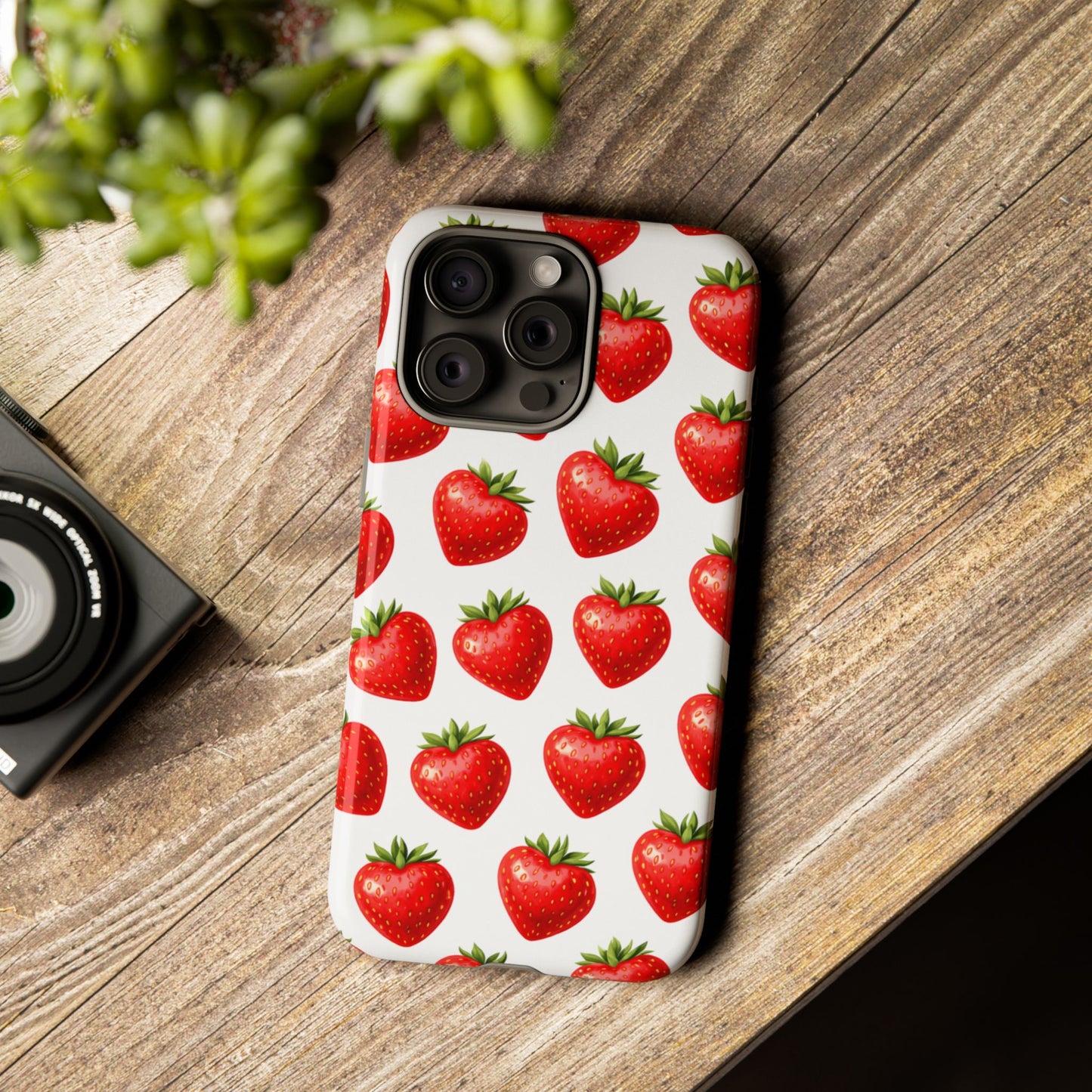 Cute Strawberry Phone Case – Aesthetic Fruit Pattern Protective Cover for Iphone, Samsung Galaxy and Pixel