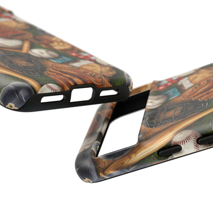 Baseball Gear Collage Phone Case – Vintage Baseball Equipment Sports Tough Case