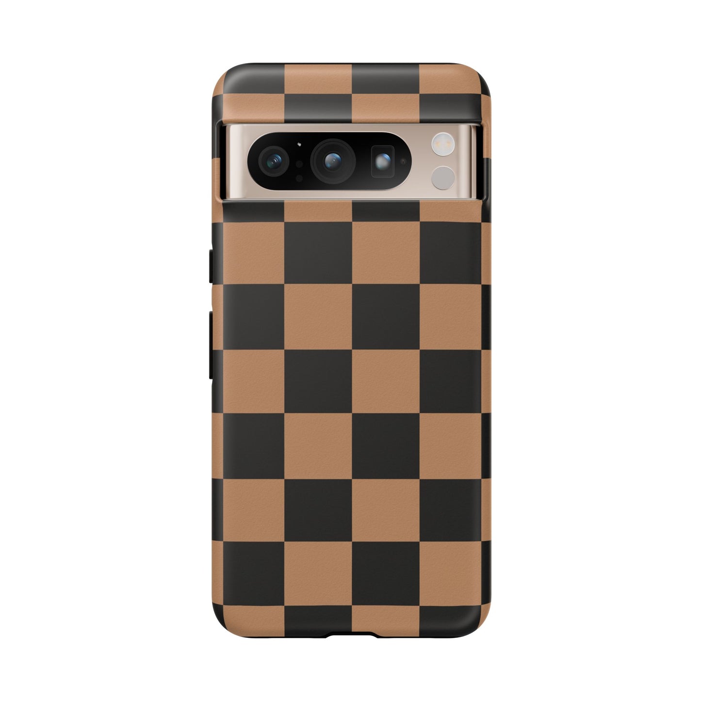 Brown Checkerboard Phone Case | Aesthetic Tough Protective Case