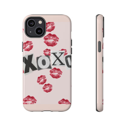 XOXO Kiss Print Phone Case | Coquette Valentine Aesthetic | Cute Pink Lipstick Kiss Tough Case for iPhone & Samsung