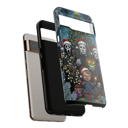 Christmas Horror Phone Case – Festive Slasher Collage Tough Case (iPhone, Samsung, Pixel)