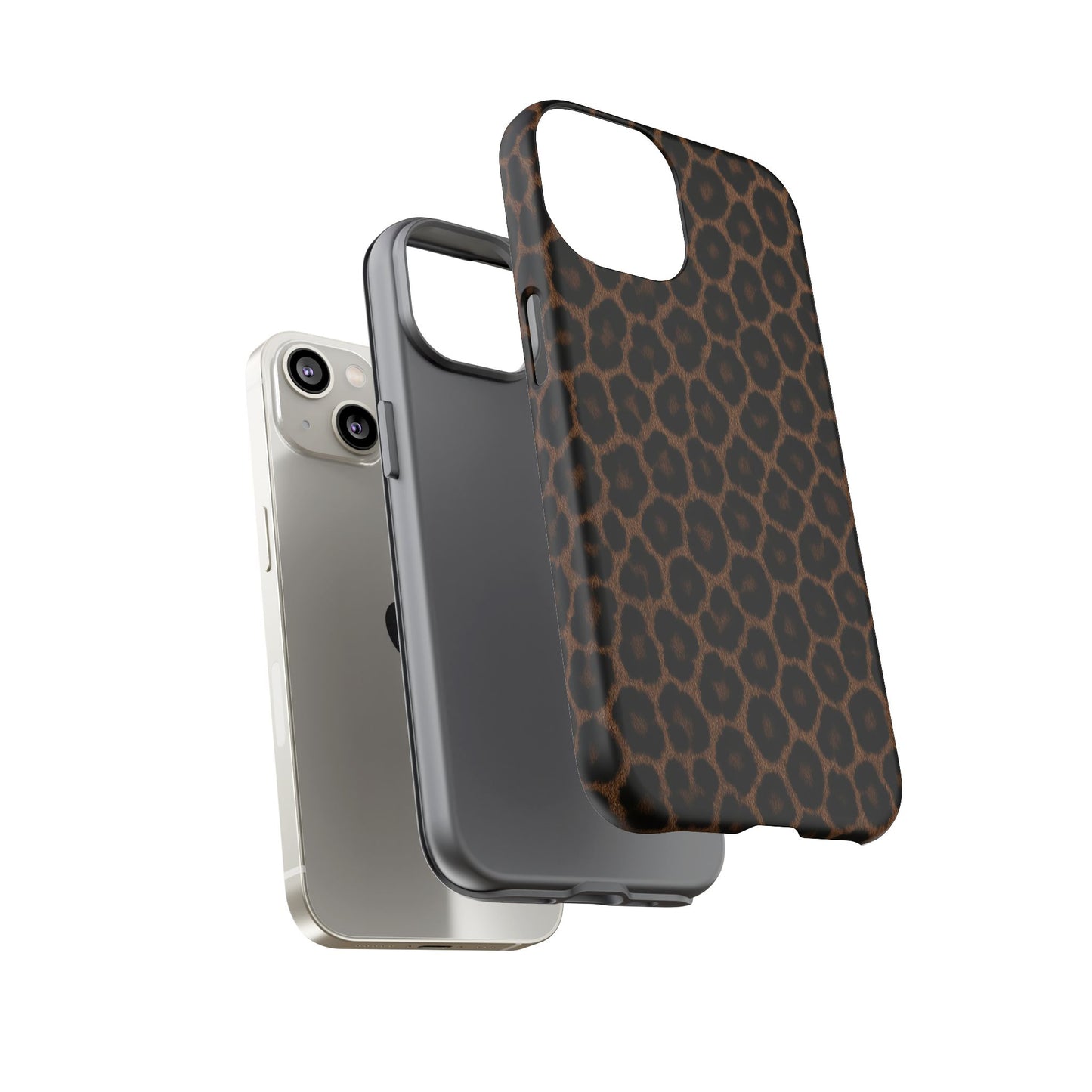 Brown Leopard Print Phone Case | Classic Animal Print Aesthetic Tough Protective Case