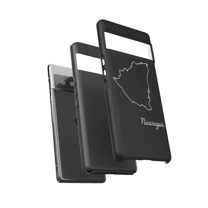 Nicaragua Outline Phone Case – Minimal Country Map Tough Case (iPhone, Samsung, Pixel)