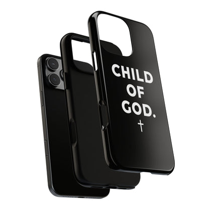 Child of God Phone Case Christian Black Aesthetic Cross Tough Cover