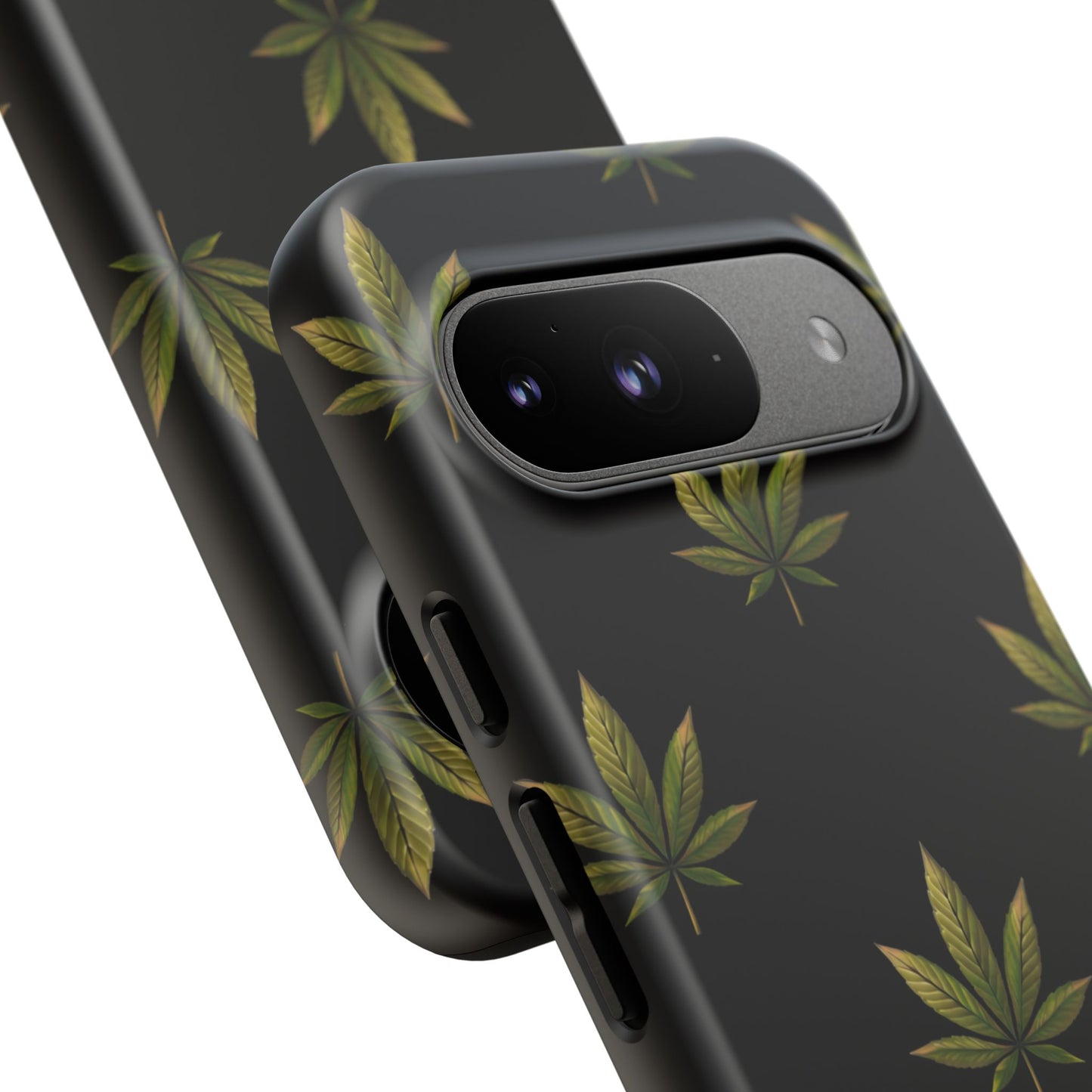 Cannabis Leaf Phone Case Green Weed Leaf Pattern Tough Protective Cover