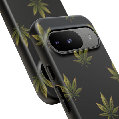 Cannabis Leaf Phone Case Green Weed Leaf Pattern Tough Protective Cover