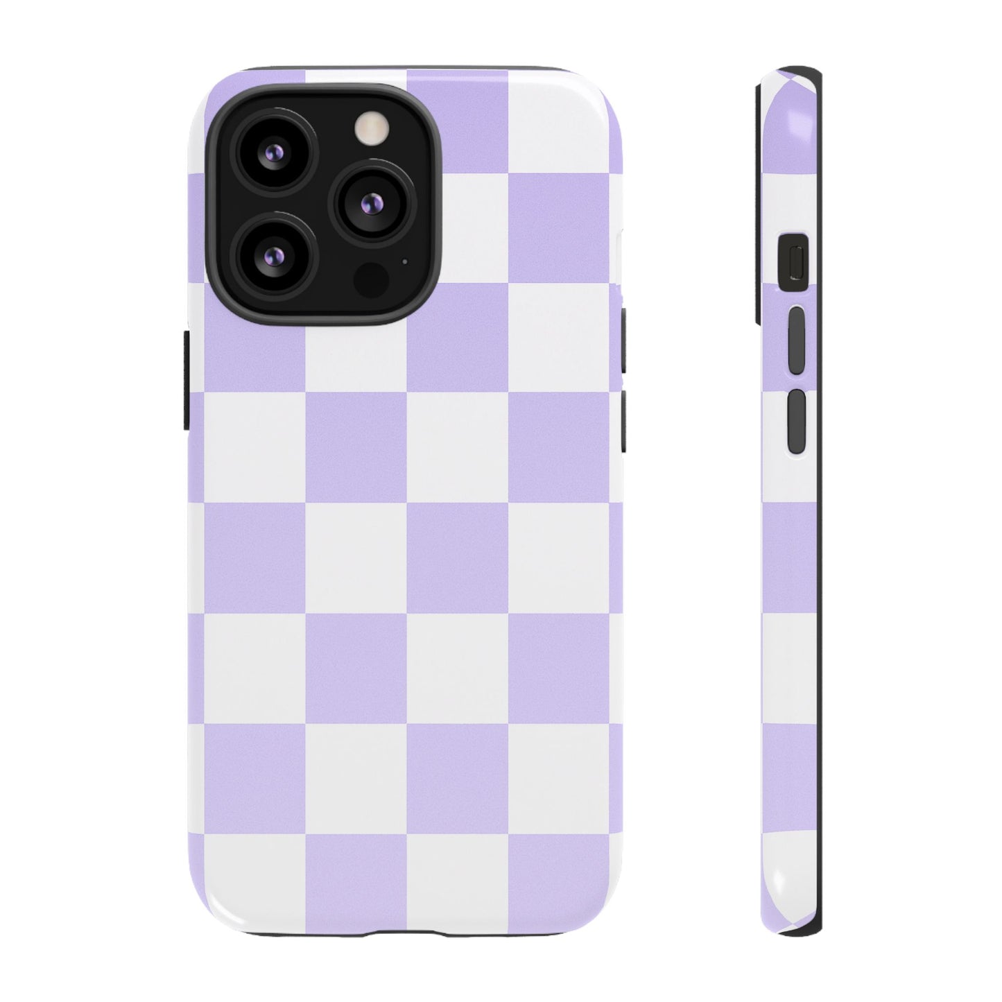 Lavender Checkerboard Phone Case | Pastel Aesthetic Checkered iPhone & Samsung Tough Case