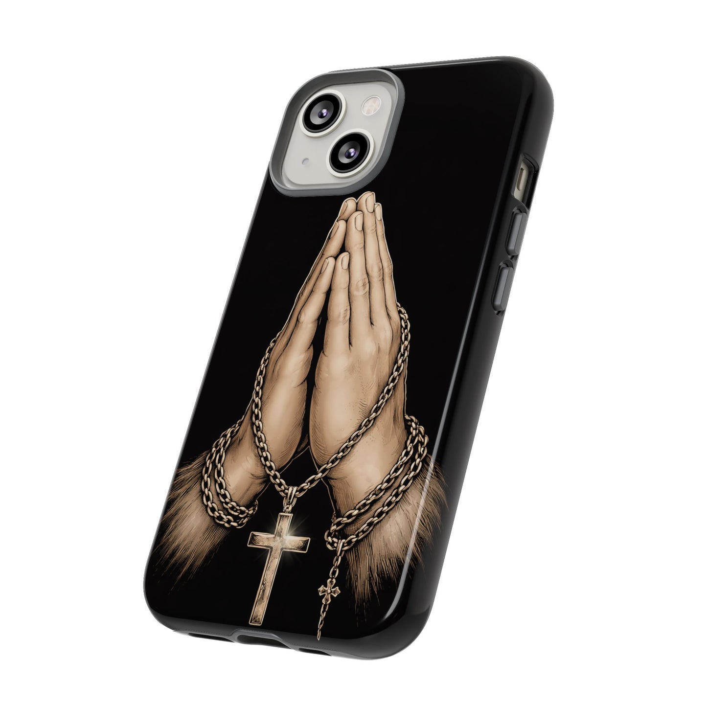 Praying Hands Cross Phone Case – Christian Faith Scripture Cover