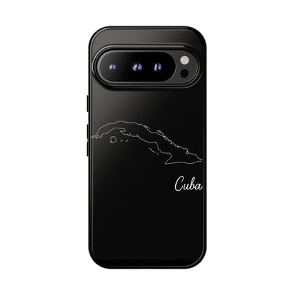 Cuba Outline Phone Case – Minimal Country Map Tough Case (iPhone, Samsung, Pixel)