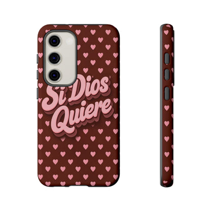 Si Dios Quiere Phone Case Latina Aesthetic Pink Hearts iPhone Samsung