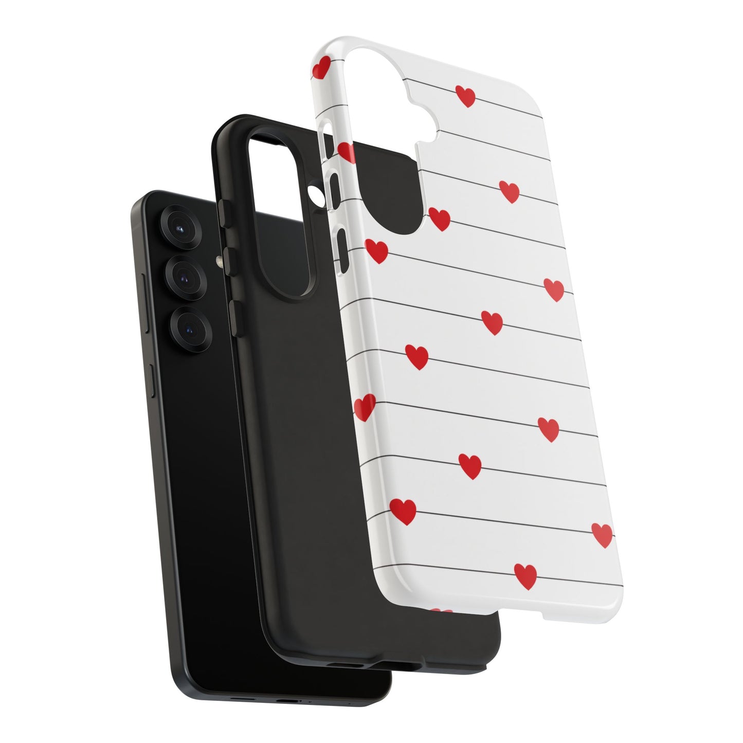 Red Heart Stripe iPhone Case | Tough Shockproof Love Aesthetic Cover