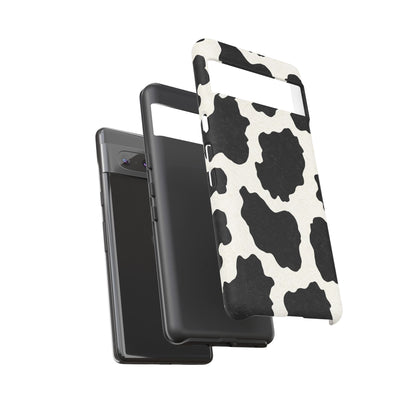 Black & White Cow Print Phone Case | Aesthetic Tough Protective Case