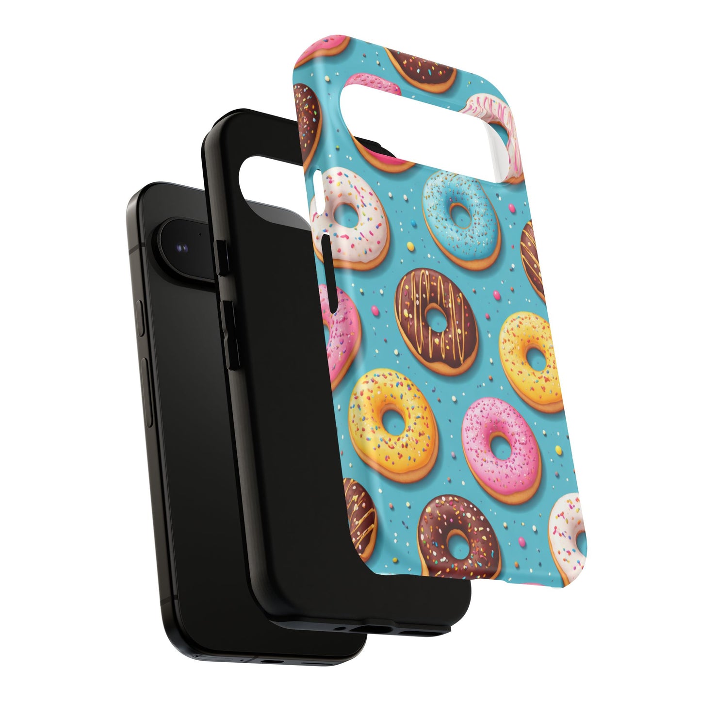 Cute Donut Pattern Phone Case – Colorful Sprinkles Dessert Design for Iphone, Samsung Galaxy and Pixel