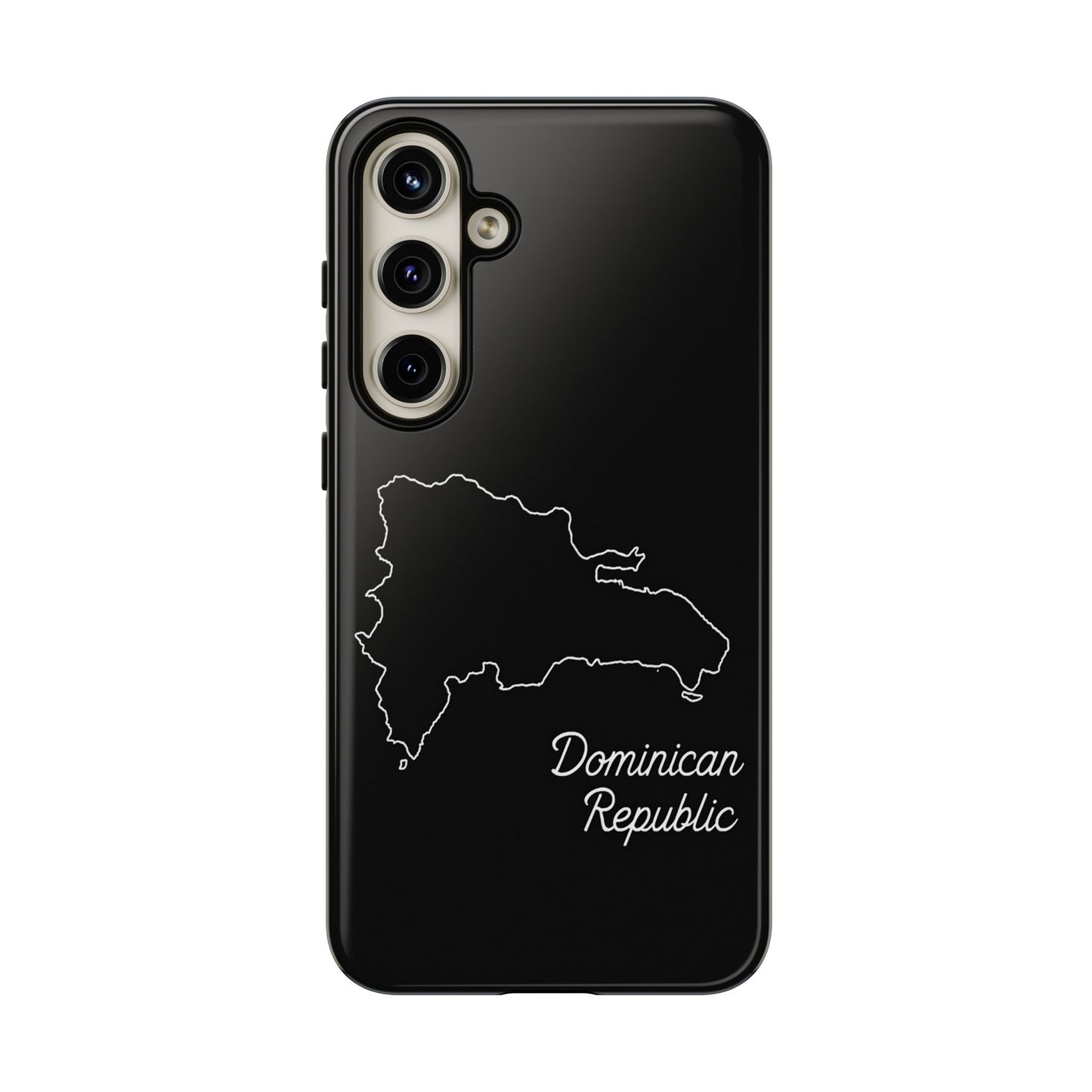 Dominican Republic Outline Phone Case – Minimal Country Map Tough Case (iPhone, Samsung, Pixel)