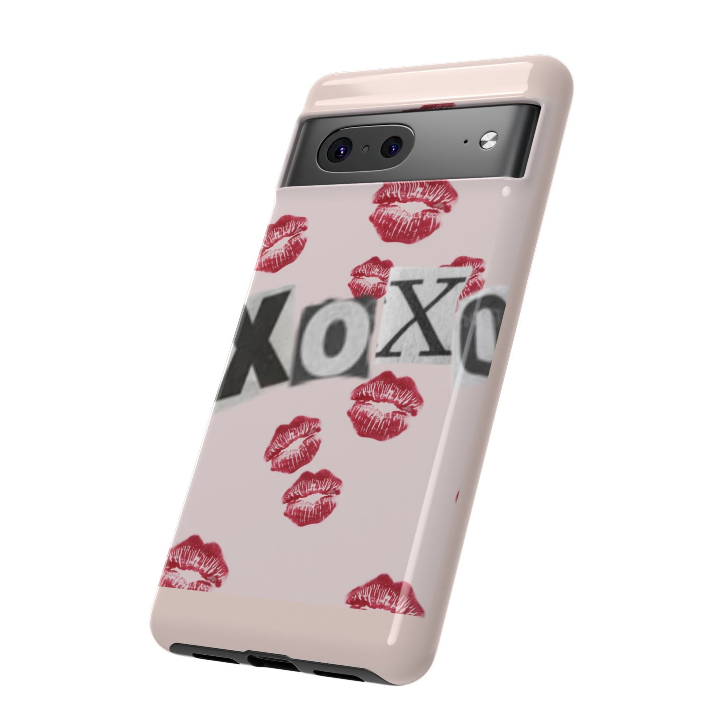 XOXO Kiss Print Phone Case | Coquette Valentine Aesthetic | Cute Pink Lipstick Kiss Tough Case for iPhone & Samsung
