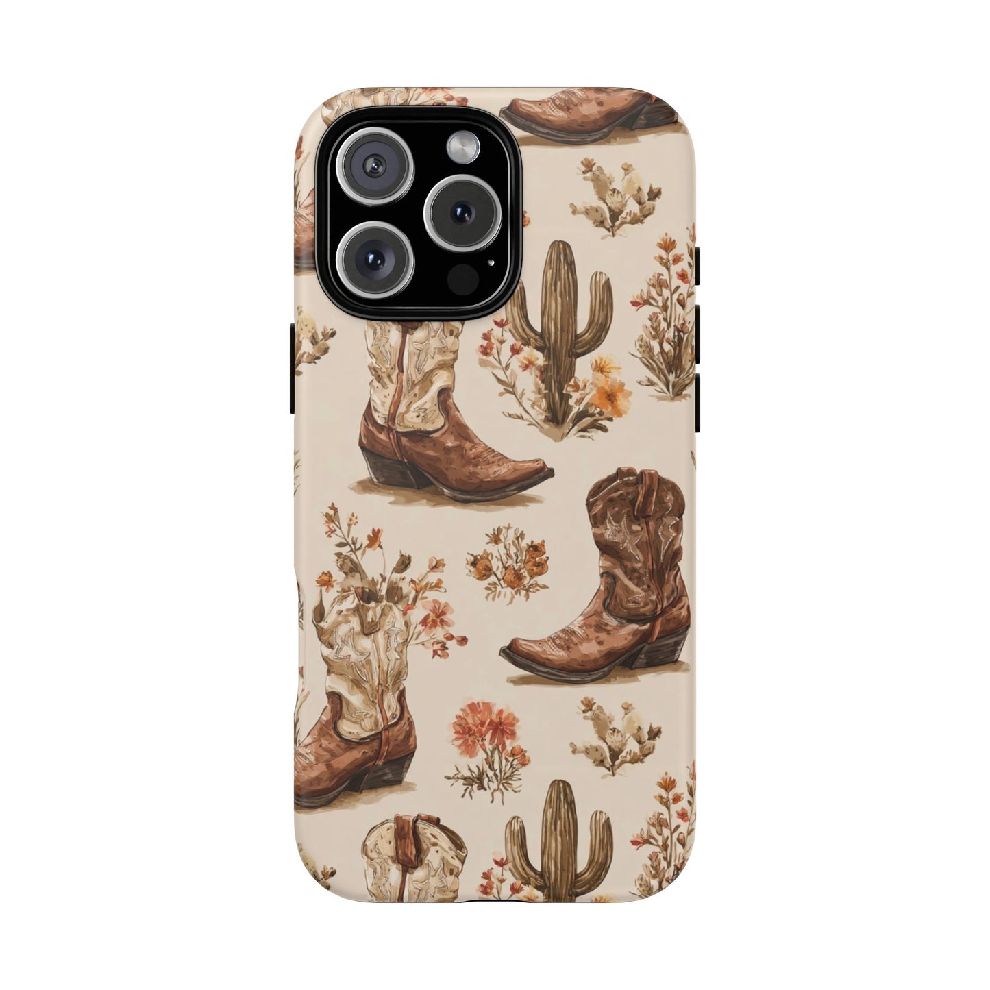 Cowboy Boots Western Phone Case Rustic Cowgirl Cactus Floral iPhone Samsung Pixel