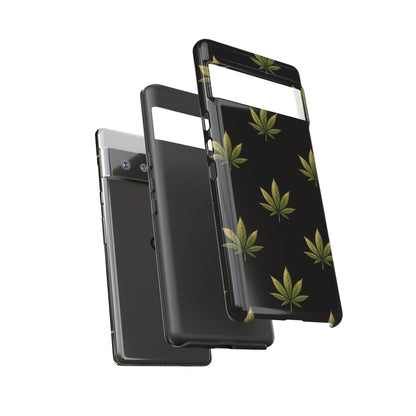 Cannabis Leaf Phone Case Green Weed Leaf Pattern Tough Protective Cover