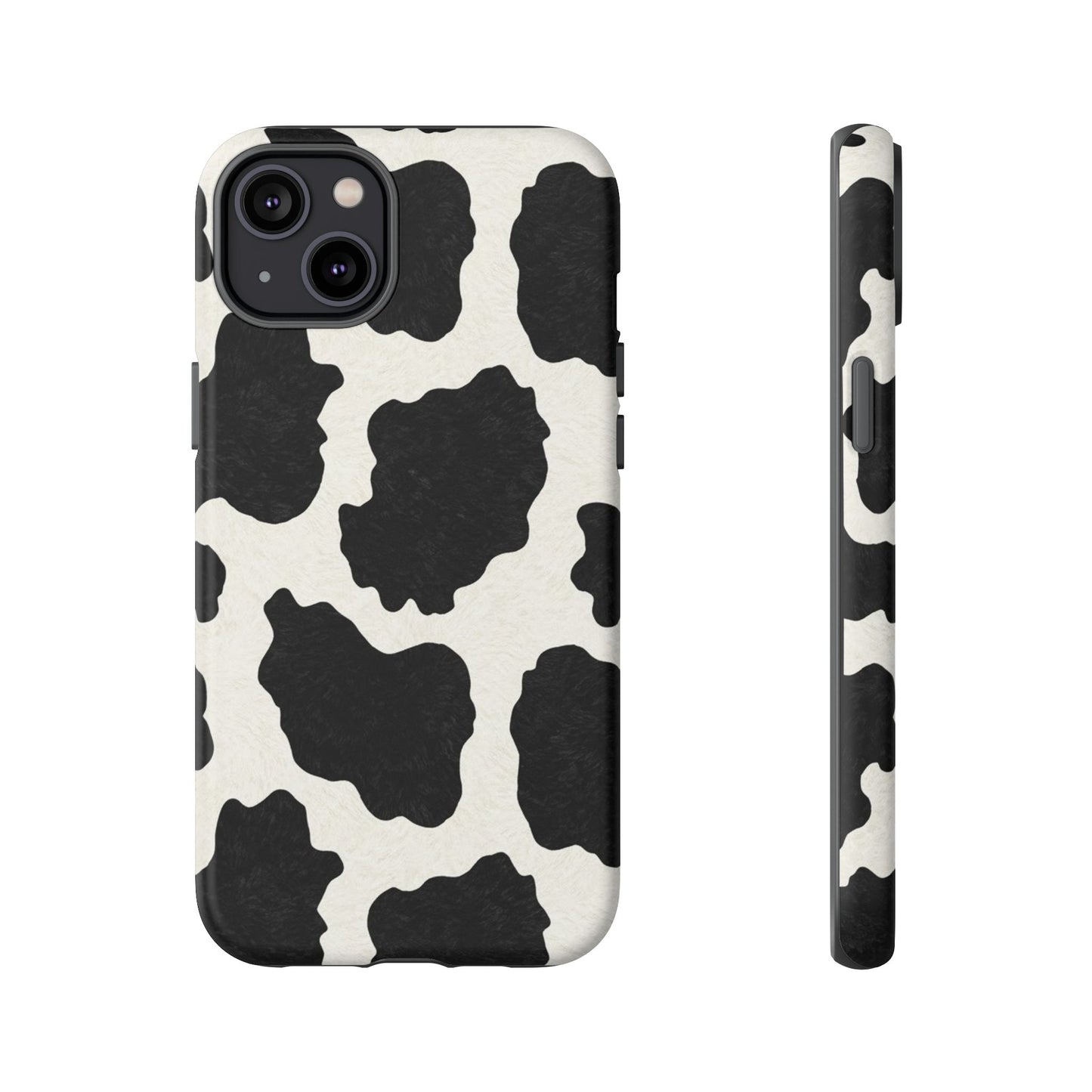 Black & White Cow Print Phone Case | Aesthetic Tough Protective Case