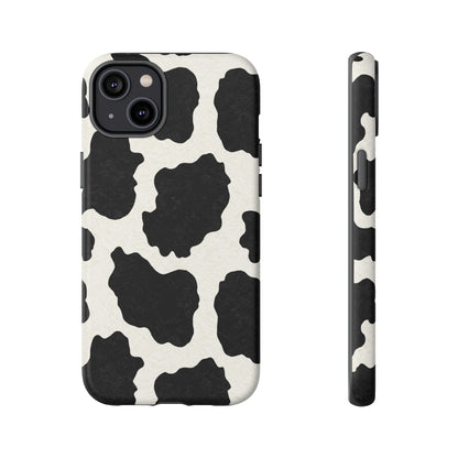 Black & White Cow Print Phone Case | Aesthetic Tough Protective Case