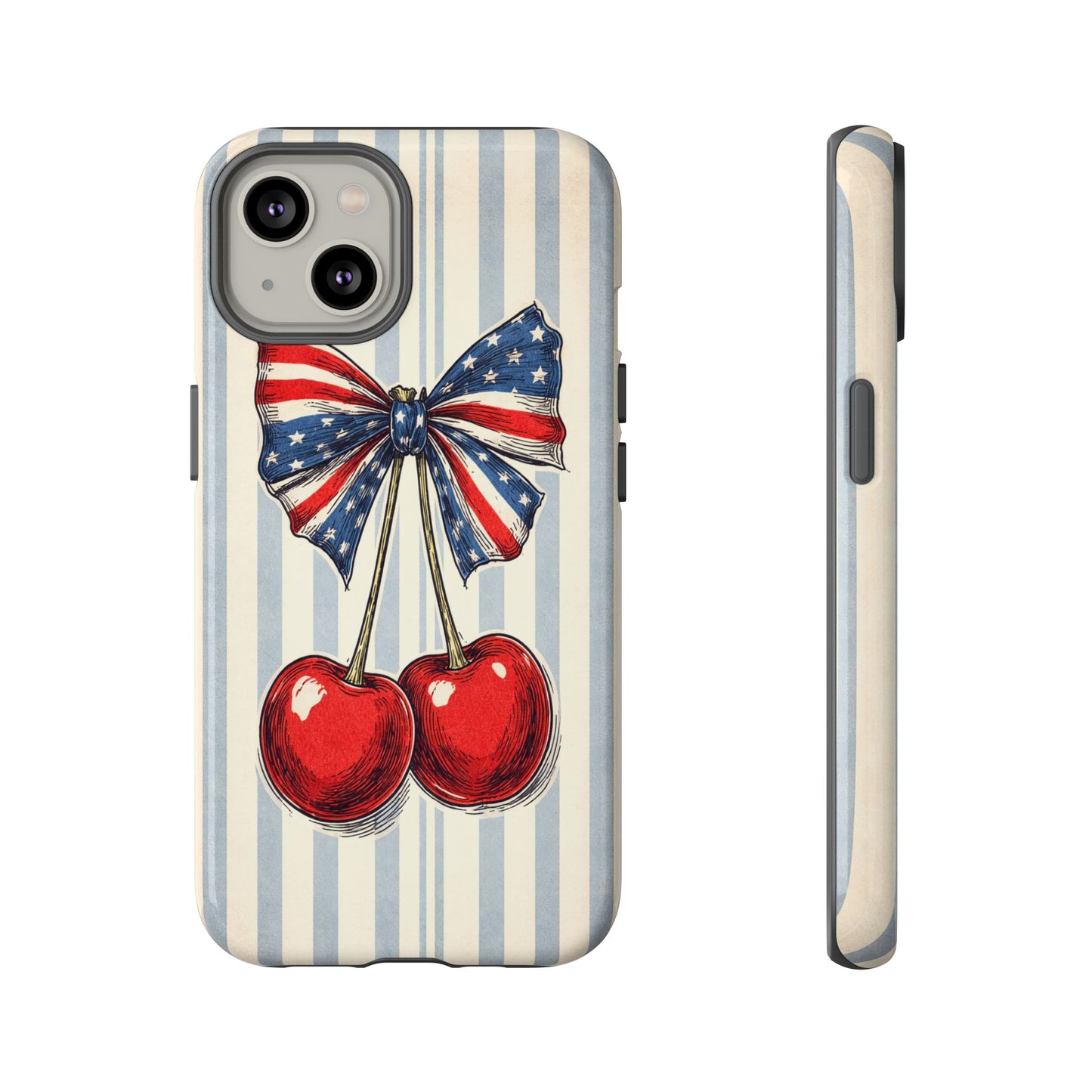 Patriotic Cherry Phone Case Americana Coquette Aesthetic iPhone Samsung