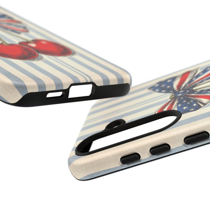 Patriotic Cherry Phone Case Americana Coquette Aesthetic iPhone Samsung