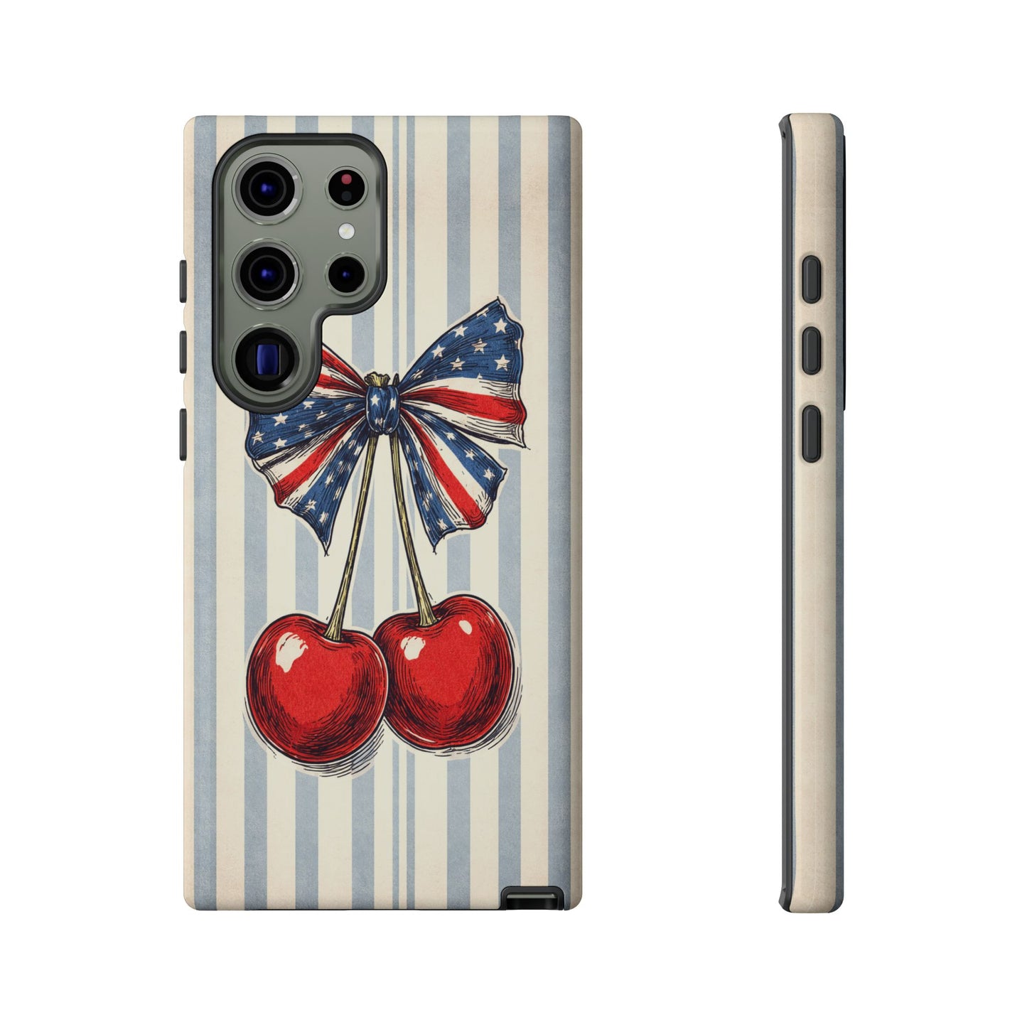 Patriotic Cherry Phone Case Americana Coquette Aesthetic iPhone Samsung