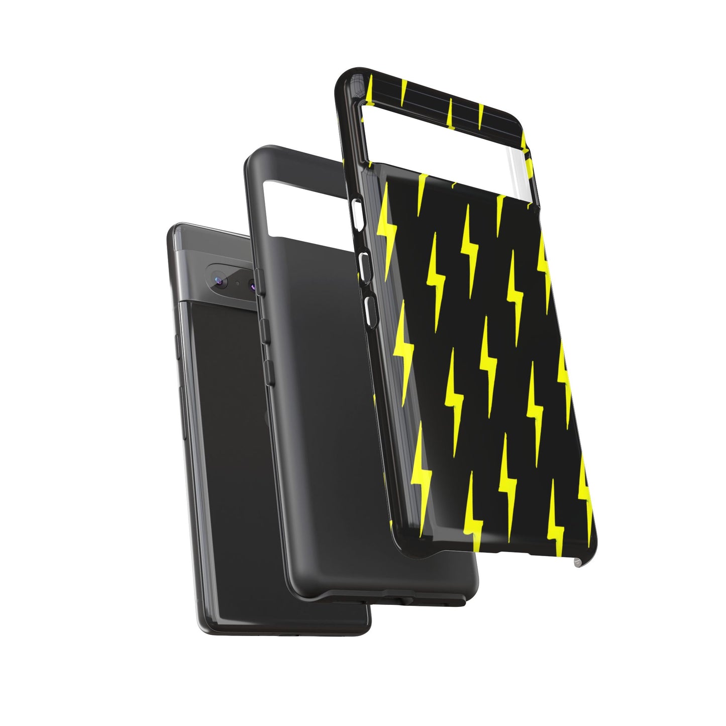 Yellow Lightning Bolt Tough Phone Case | Bold Electric Pattern Case for Iphone, Samsung Galaxy and Pixel
