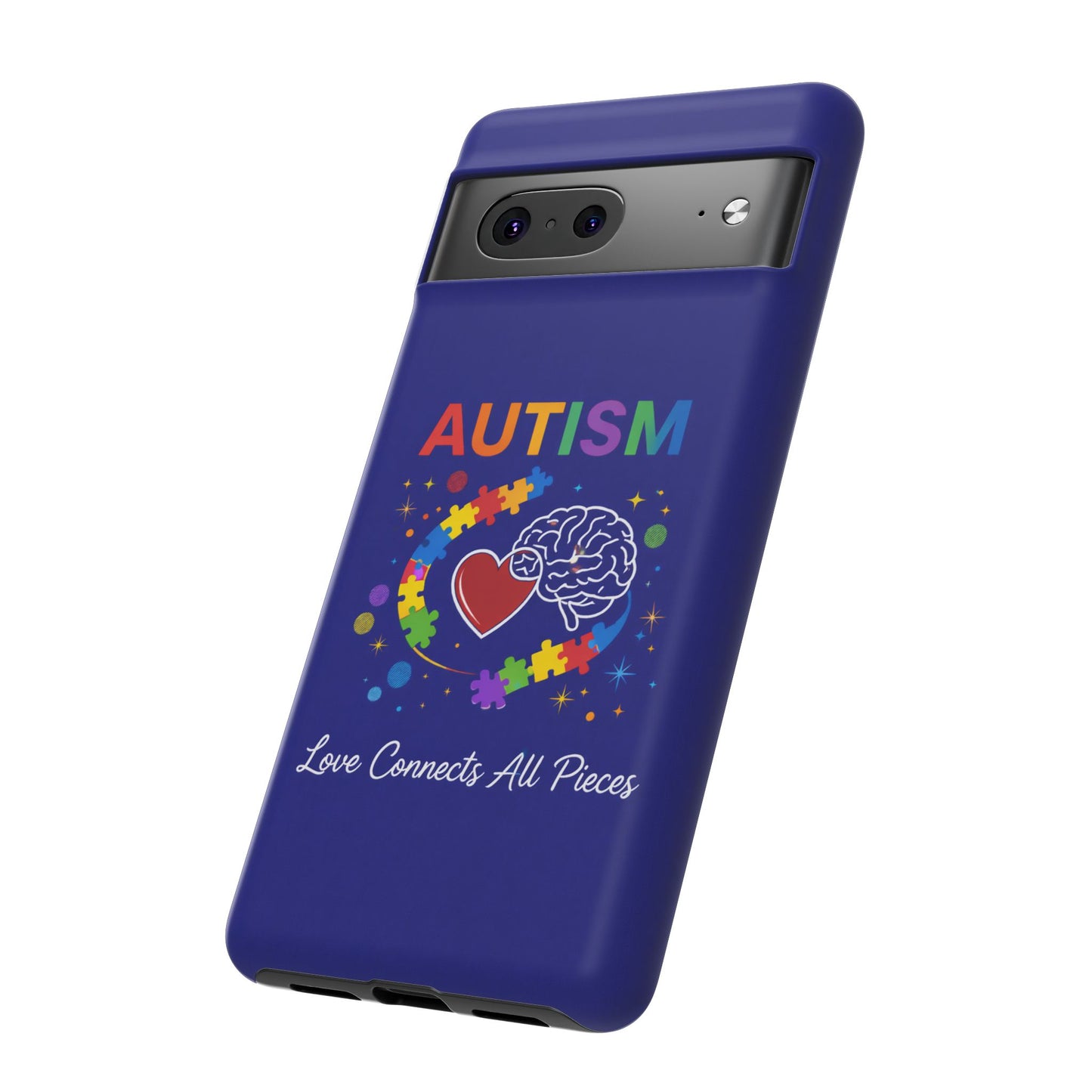 Autism Awareness Tough Case – "Love Connects All Pieces" Phone Case for Iphone, Samsung Galaxy and Pixel
