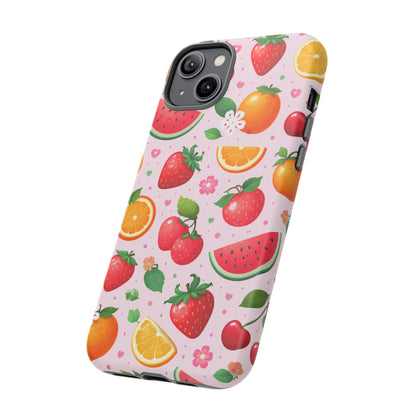 Fruit Phone Case – Tough Shockproof, Strawberry Cherry Citrus Summer Design for Iphone, Samsung Galaxy and Pixel