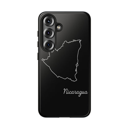 Nicaragua Outline Phone Case – Minimal Country Map Tough Case (iPhone, Samsung, Pixel)
