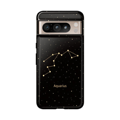 Aquarius Zodiac Constellation Phone Case – Luxe Gold Celestial Cover
