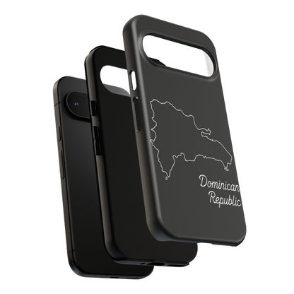 Dominican Republic Outline Phone Case – Minimal Country Map Tough Case (iPhone, Samsung, Pixel)