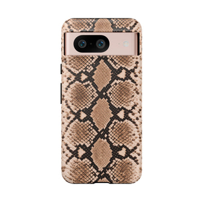 Snake Print Phone Case – Brown Python Pattern Slim Protective Cover for Iphone, Samsung Galaxy and Pixel