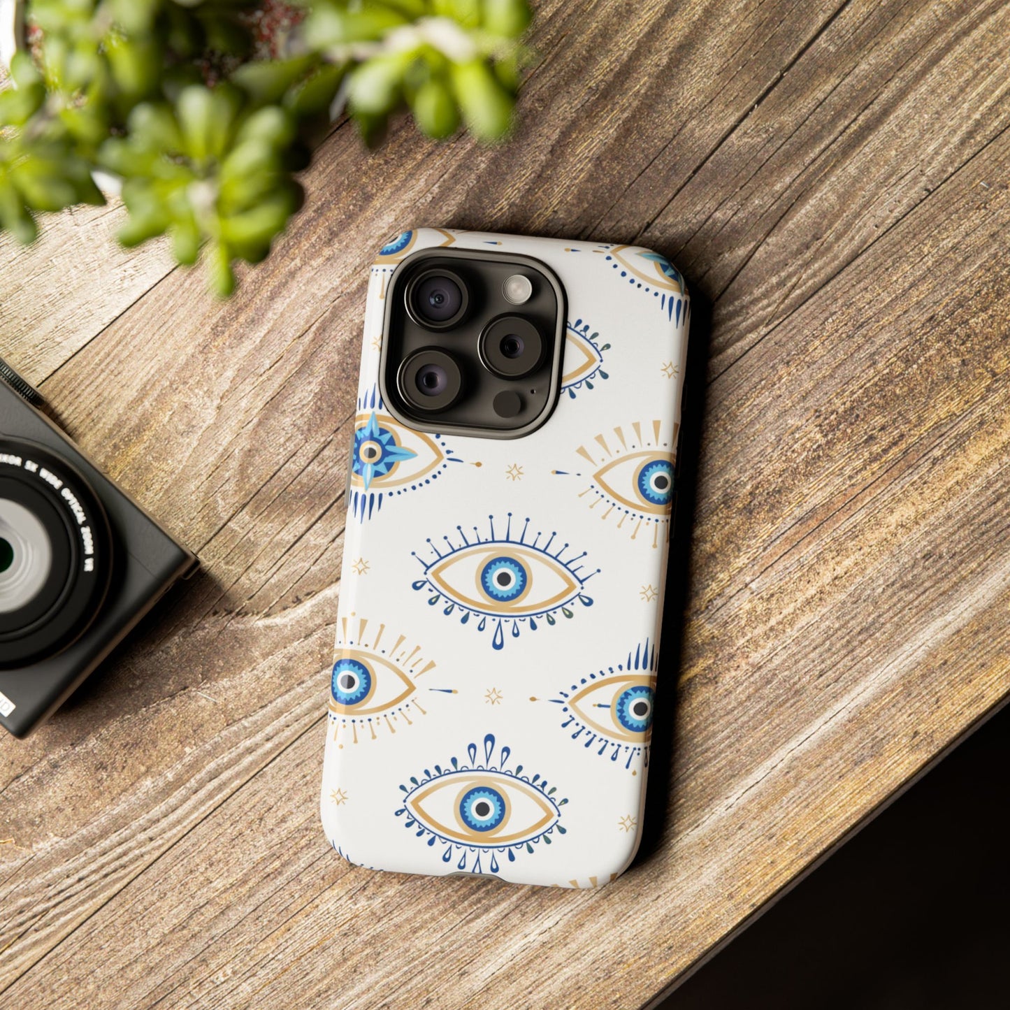 Blue Evil Eye Phone Case – Protective Slim Shockproof Cover for Iphone, Samsung Galaxy and Pixel