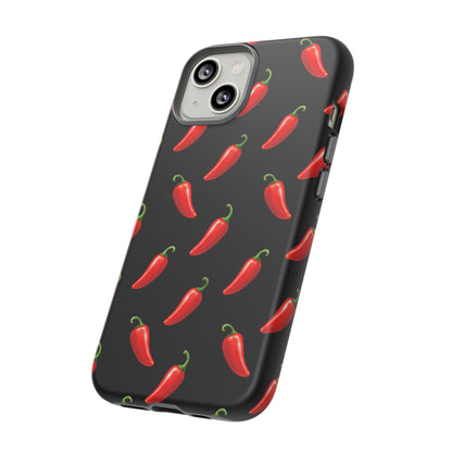 Spicy Chili Pepper Phone Case – Black Cute Hot Pepper Tough Cover for Iphone, Samsung Galaxy and Pixel