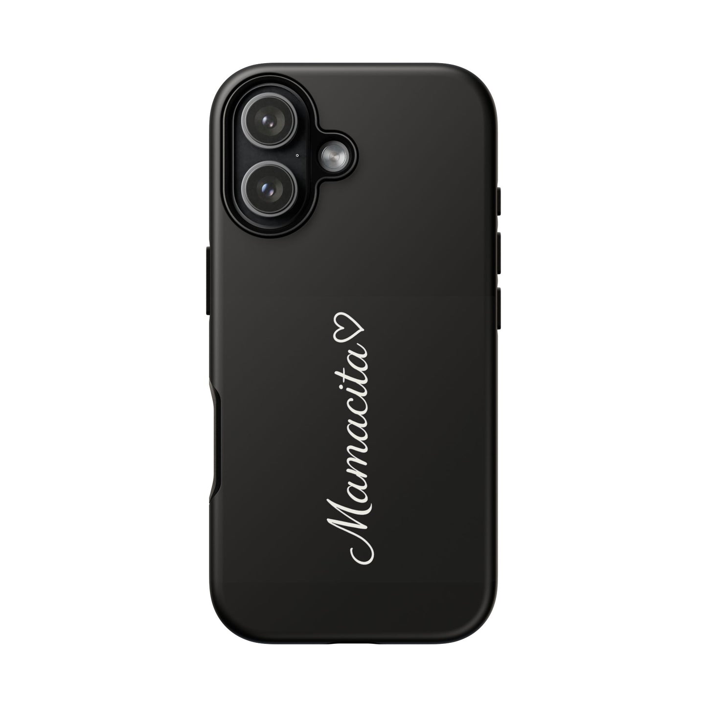 Mamacita Script Phone Case | Minimal Black Tough Case | Sleek Aesthetic Cover