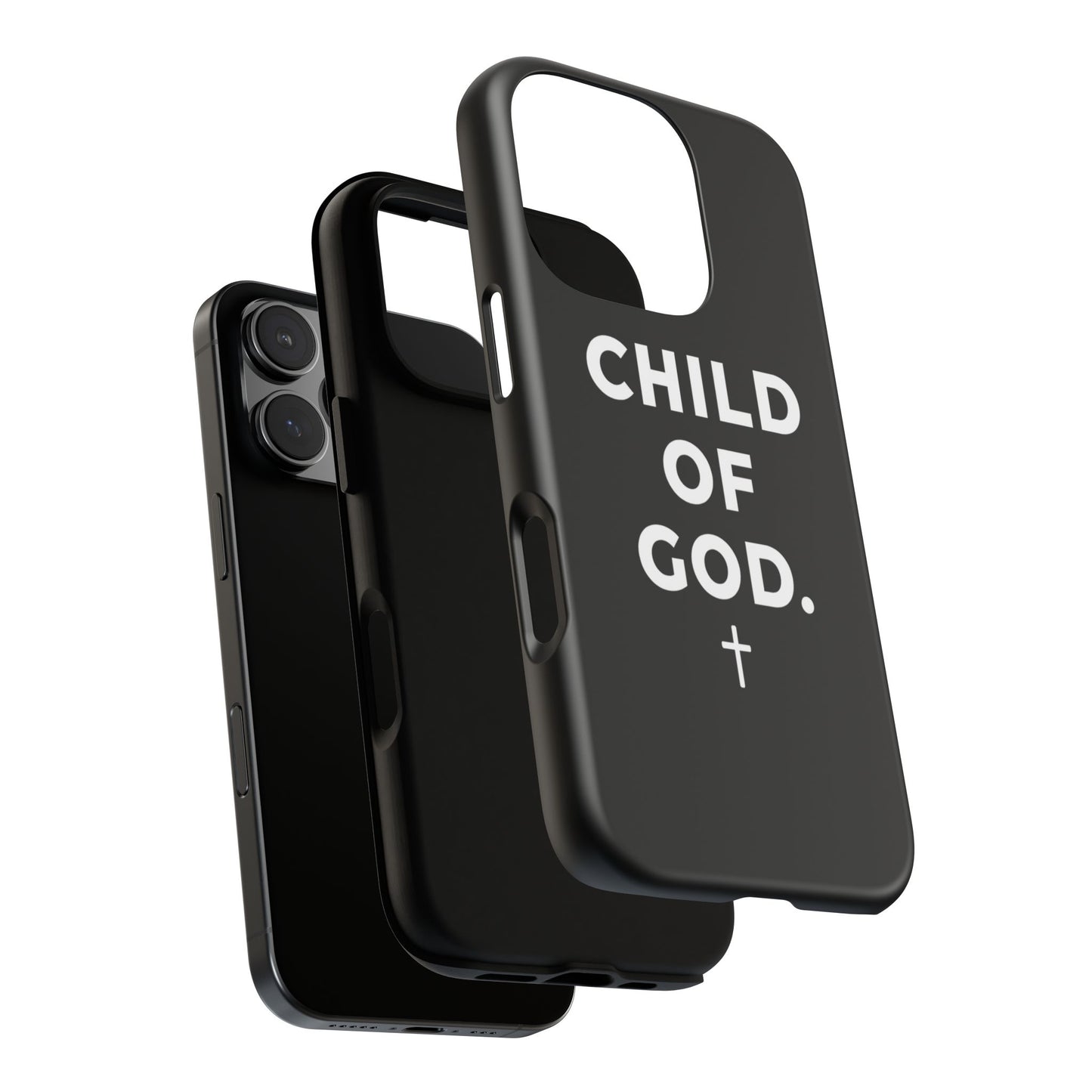 Child of God Phone Case Christian Black Aesthetic Cross Tough Cover