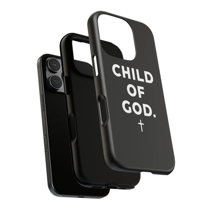 Child of God Phone Case Christian Black Aesthetic Cross Tough Cover