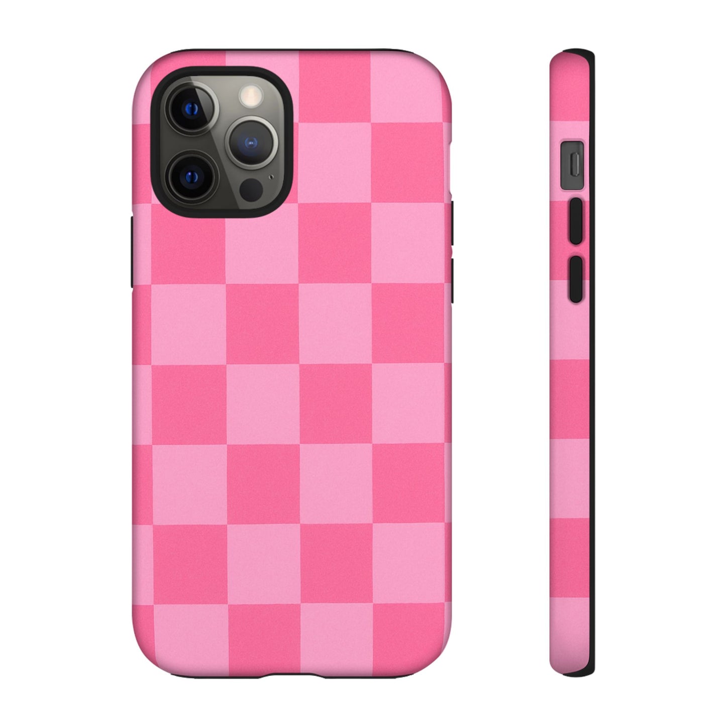 Pink Checkerboard Phone Case | Cute Aesthetic Checkered iPhone & Samsung Tough Case
