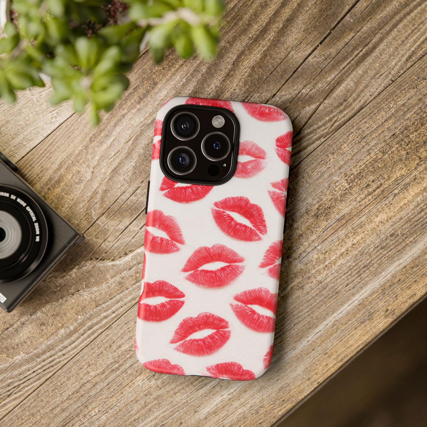 Red Lipstick Kiss Phone Case – Sexy Lip Print Pattern Tough Protective Cover
