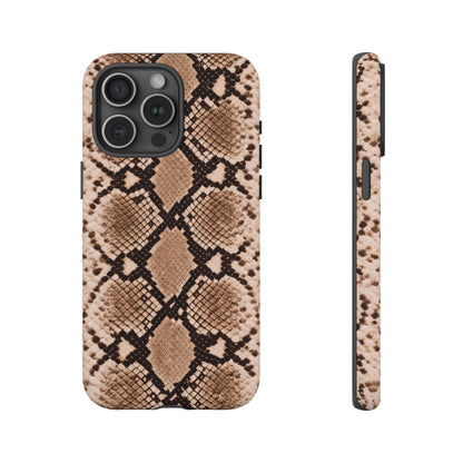 Snake Print Phone Case – Brown Python Pattern Slim Protective Cover for Iphone, Samsung Galaxy and Pixel