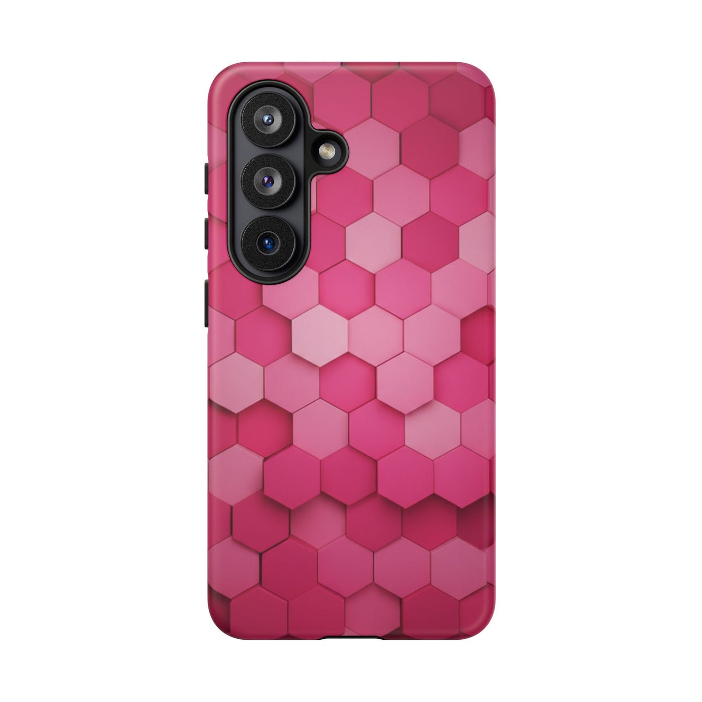 Hot Pink Hexagon Phone Case | Honeycomb Geometric Aesthetic | Cute Pink iPhone & Samsung Tough Protective Case