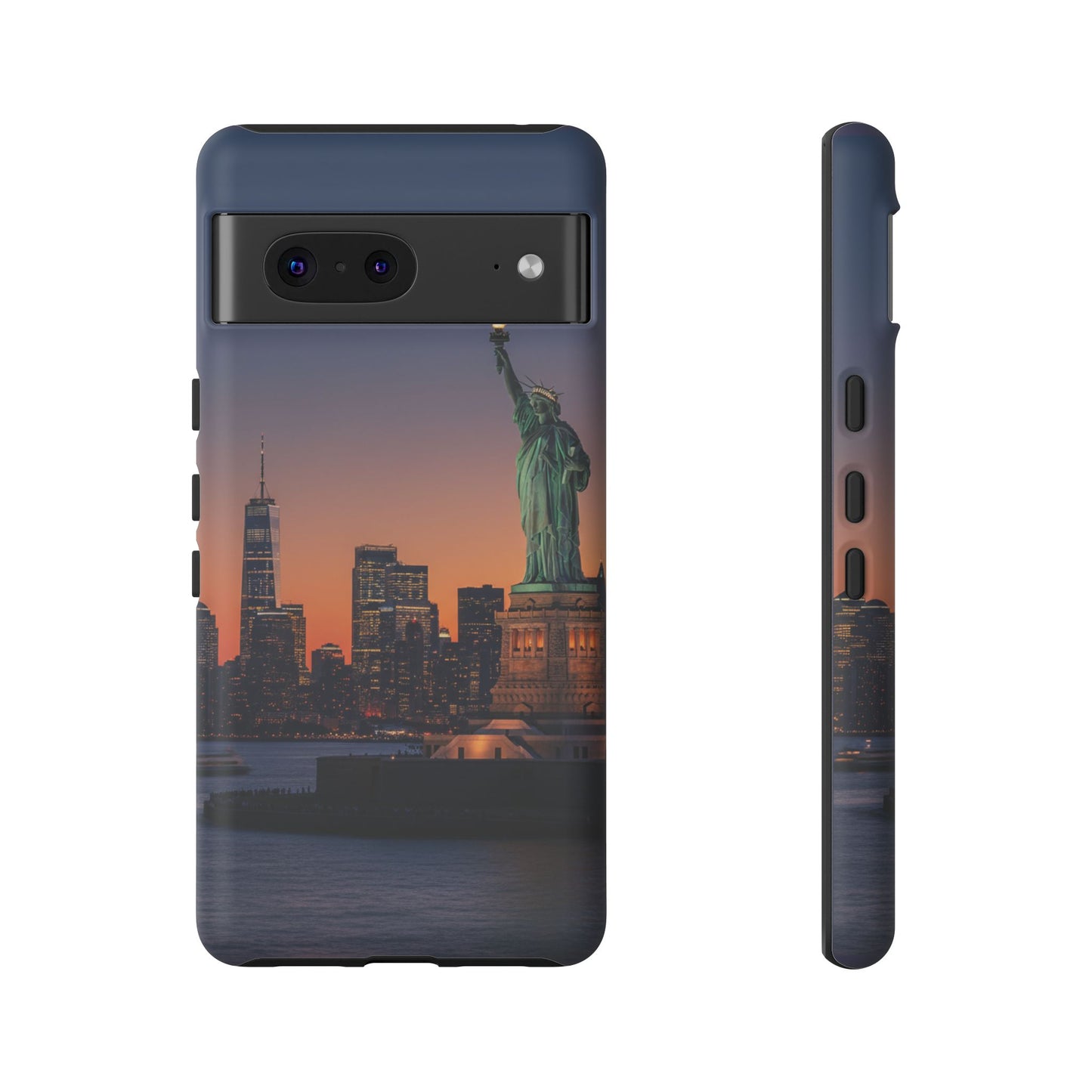 Statue of Liberty Sunset Phone Case – New York City Skyline Travel Aesthetic Tough Case